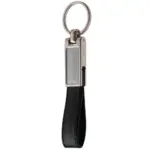 Sleutelhanger doming rechthoek, zwart