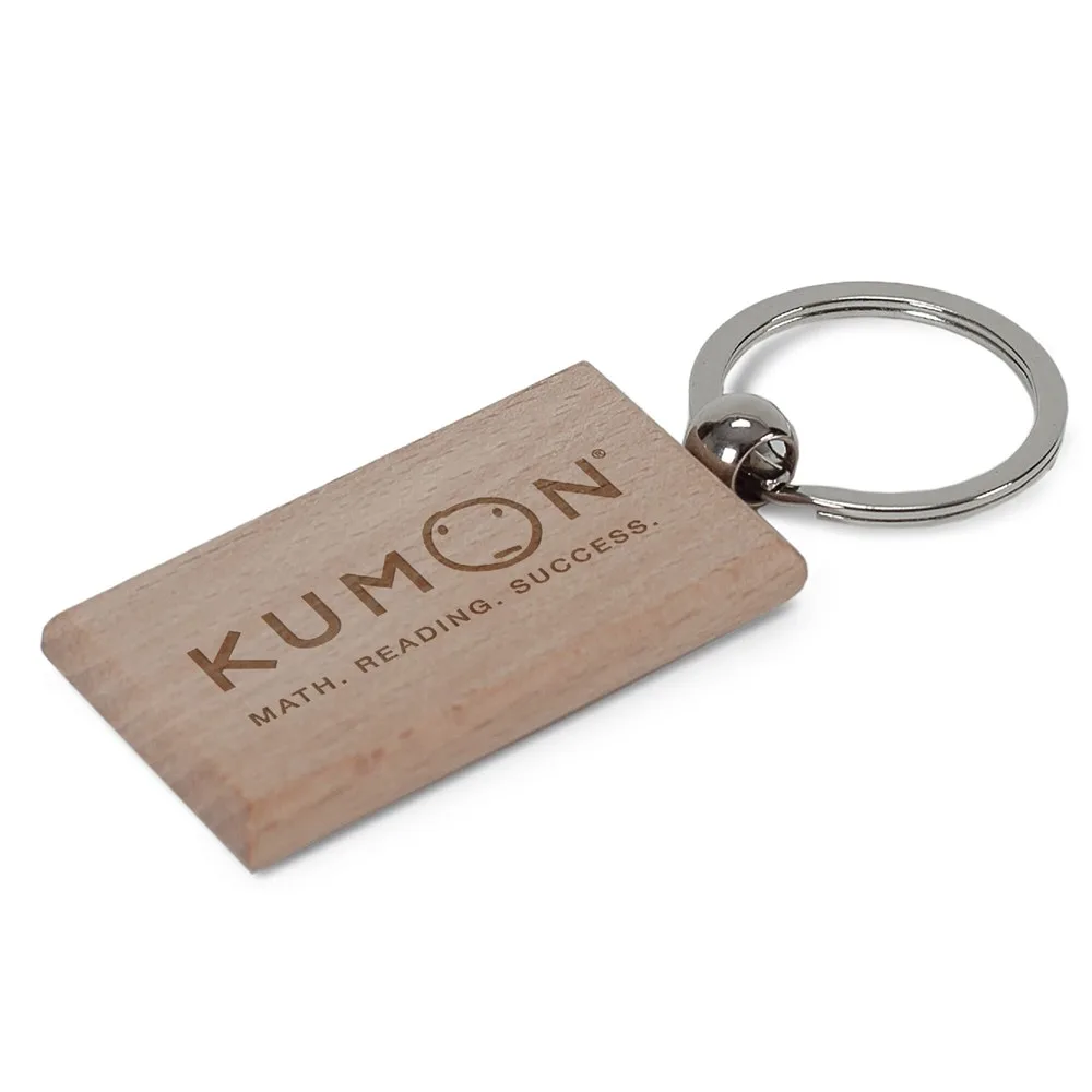 Sleutelhanger hout rechthoekig