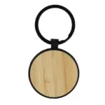 Bamboe en metalen sleutelhanger rond — productfoto 2