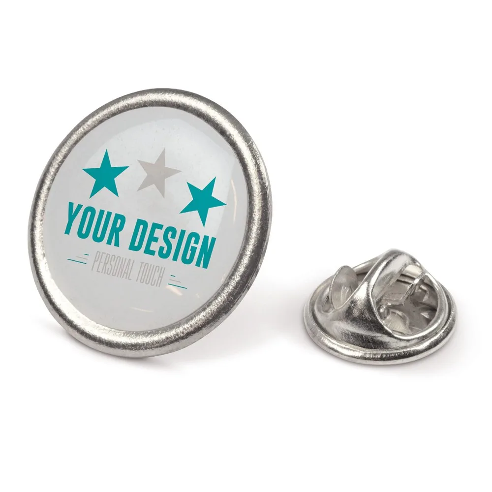 Badge metalen pin Ø20mm zilvermat - Hidalgo Badge metalen pin Ø20mm, zilvermat