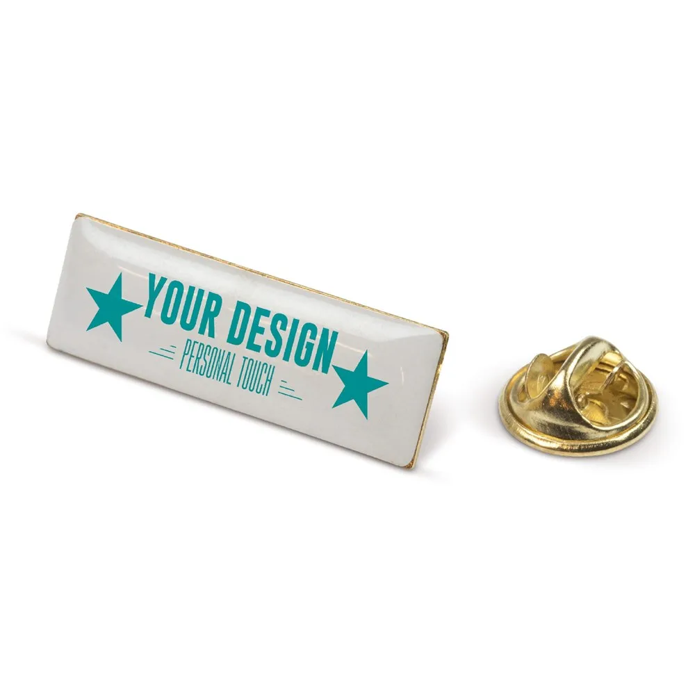 Badge metalen pin 30x10mm goud satijn - Hidalgo Badge metalen pin 30x10mm, goud satijn