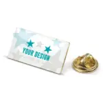 Badge metalen pin 26x14mm goud satijn - Hidalgo Badge metalen pin 26x14mm, goud satijn