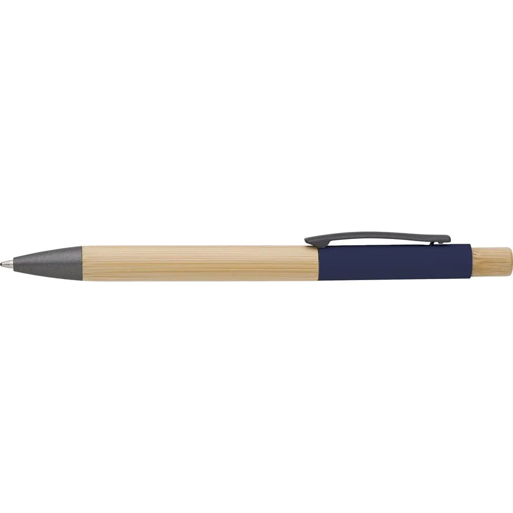 Balpen Anke | Bamboe | Aluminium blauw - Hidalgo-werbeartikel Balpen Anke | Bamboe | Aluminium, blauw