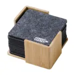 Onderzettersset Lawrence | Gerecycled | Bamboe houder - Hidalgo-werbeartikel Onderzettersset Lawrence | Gerecycled | Bamboe houder