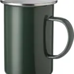 Emaille mok Ayden | Rvs rand | 450 ml - Hidalgo-werbeartikel Emaille mok Ayden | Rvs rand | 450 ml