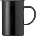 Emaille mok Ayden | Rvs rand | 450 ml zwart - Hidalgo-werbeartikel Emaille mok Ayden | Rvs rand | 450 ml, zwart