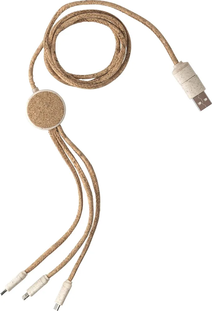 Oplaadkabel | Kurk | 4-in-1 | 120 m productfoto 2 - Hidalgo-werbeartikel Oplaadkabel | Kurk | 4-in-1 | 1,20 m — productfoto 2