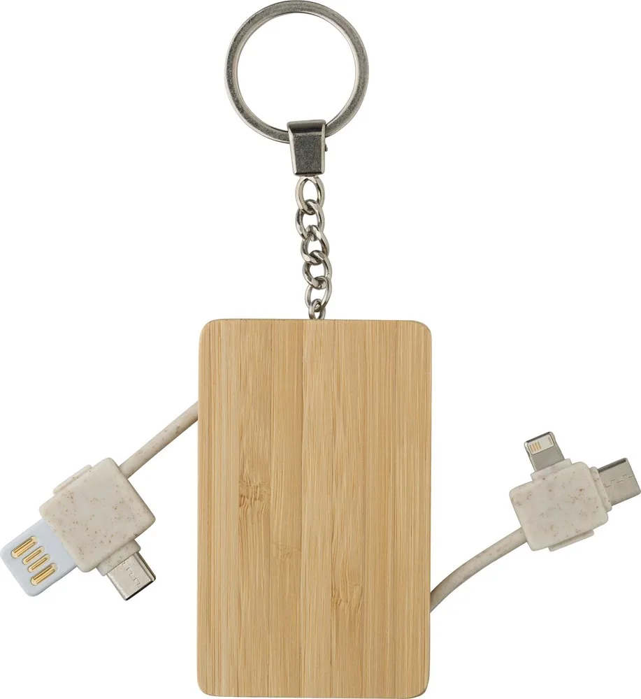 Sleutelhanger Bianca | Bamboe | Met oplaadkabels