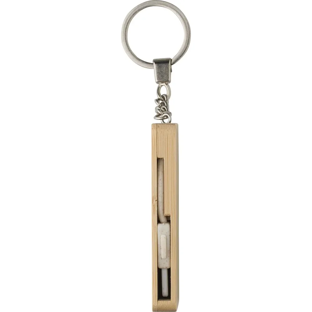 Sleutelhanger Bianca | Bamboe | Met oplaadkabels productfoto 3 - Hidalgo-werbeartikel Sleutelhanger Bianca | Bamboe | Met oplaadkabels — productfoto 3
