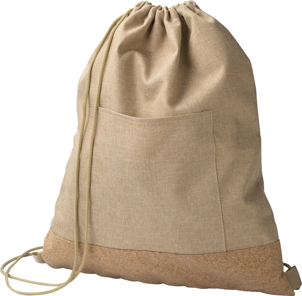 Rugzakje met trekkoord Ansel | Gerecycled | Kurken bodem | 6 l