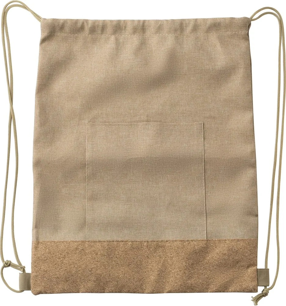 Rugzakje met trekkoord Ansel | Gerecycled | Kurken bodem | 6 l productfoto 2 - Hidalgo-werbeartikel Rugzakje met trekkoord Ansel | Gerecycled | Kurken bodem | 6 l — productfoto 2
