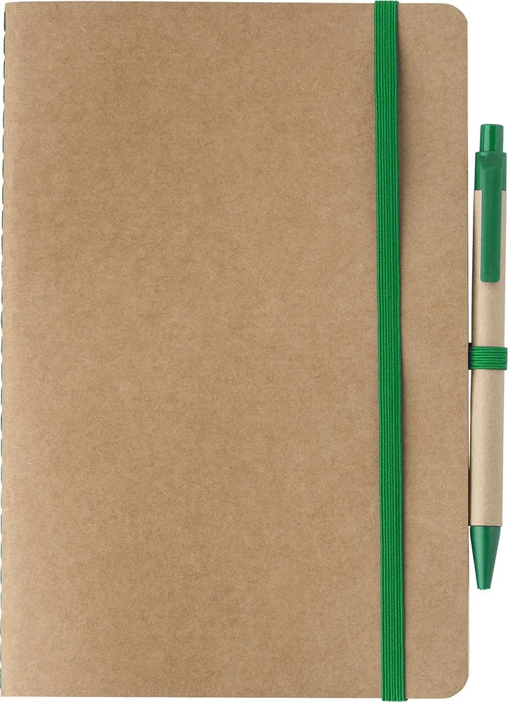 Notitieboek Theodore | Gerecycled | A5 | Blanco groen - Hidalgo-werbeartikel Notitieboek Theodore | Gerecycled | A5 | Blanco, groen