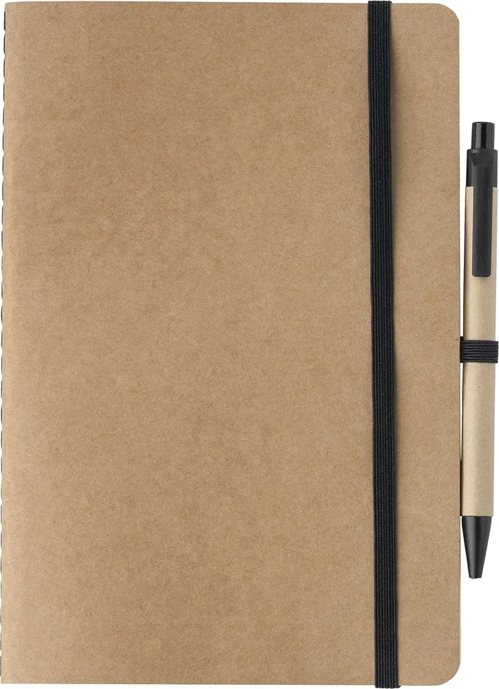 Notitieboek Theodore | Gerecycled | A5 | Blanco zwart - Hidalgo-werbeartikel Notitieboek Theodore | Gerecycled | A5 | Blanco, zwart