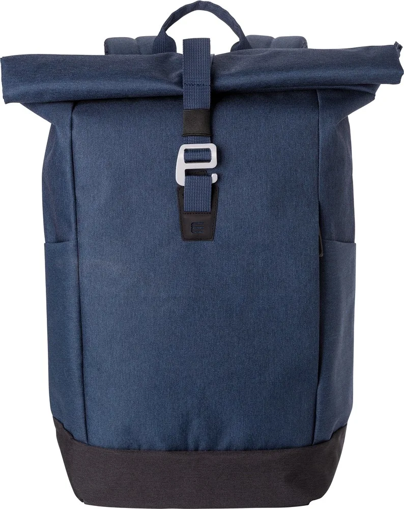 Rugzak Oberon | Gerecycled | Rolsluiting | Laptop 14 | 20 l blauw - Hidalgo-werbeartikel Rugzak Oberon | Gerecycled | Rolsluiting | Laptop 14" | 20 l, blauw