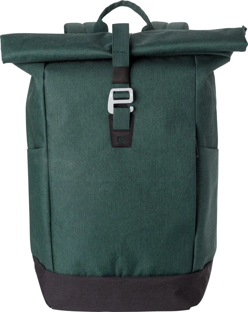 Rugzak Oberon | Gerecycled | Rolsluiting | Laptop 14 | 20 l groen - Hidalgo-werbeartikel Rugzak Oberon | Gerecycled | Rolsluiting | Laptop 14" | 20 l, groen