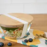 Salatschüssel Isabeau bedrucken Bambusdeckel Glas 1200ml — Produktfoto 9