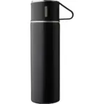 Thermosfles-set | Rvs | 420 ml + 2 bekers, zwart