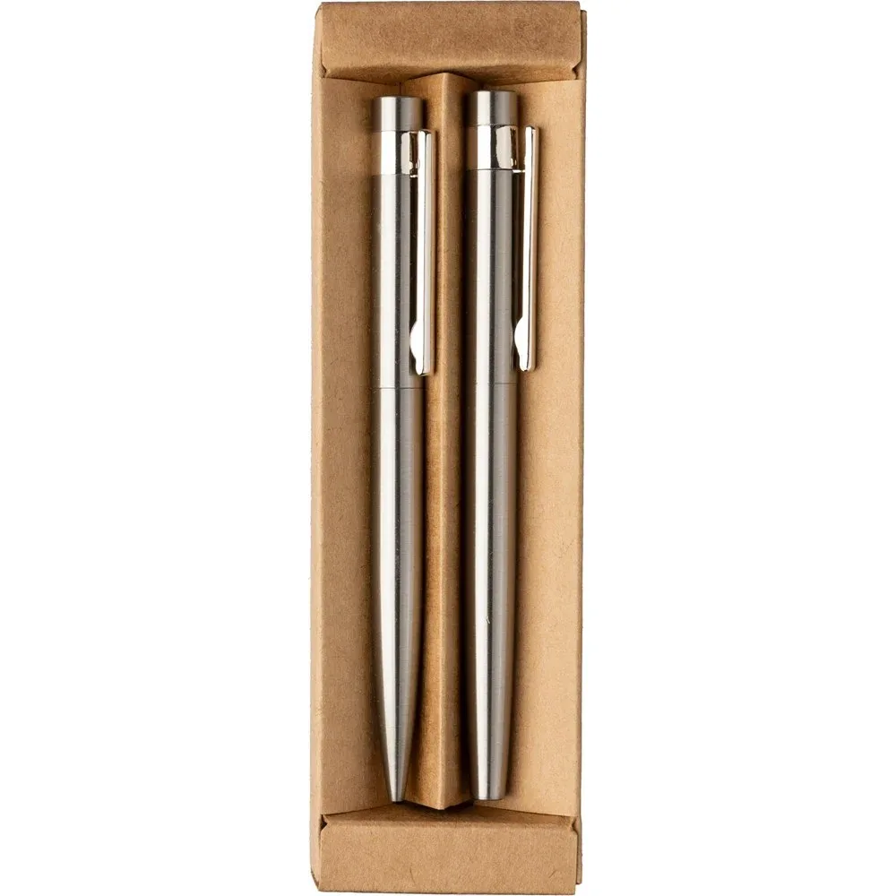 Schrijfset Fritz | Gerecycled rvs | Draaibalpen en rollerball productfoto 5 - Hidalgo Schrijfset Fritz | Gerecycled rvs | Draaibalpen en rollerball — productfoto 5