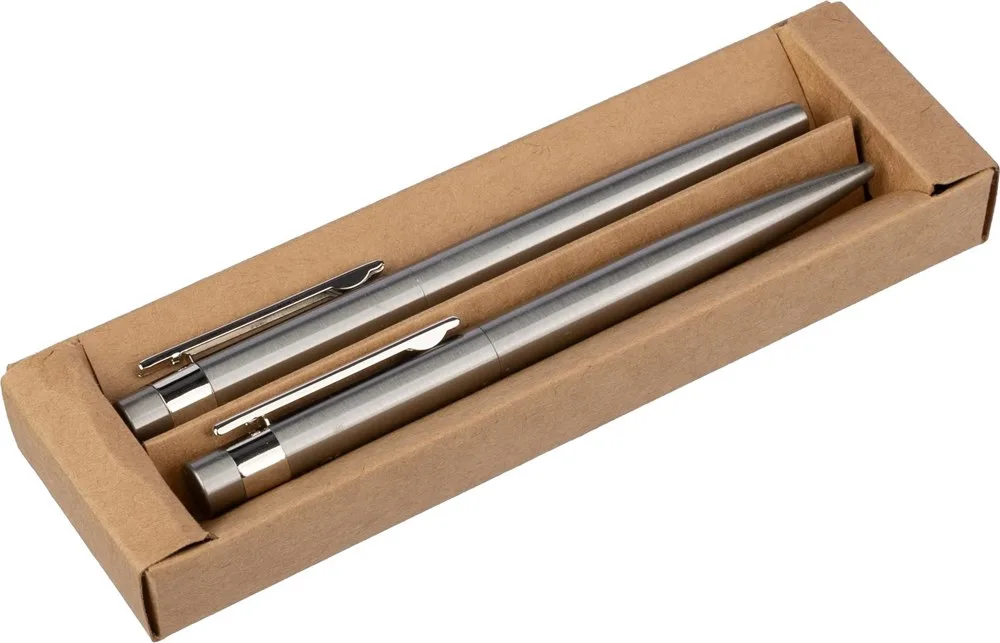 Schrijfset Fritz | Gerecycled rvs | Draaibalpen en rollerball productfoto 8 - Hidalgo Schrijfset Fritz | Gerecycled rvs | Draaibalpen en rollerball — productfoto 8