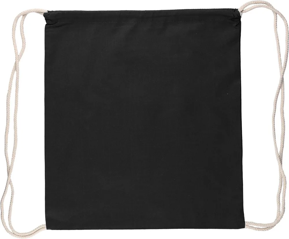 Rugzakje met trekkoord Bridget | Katoen | OEKO-TEX | 7 l zwart - Hidalgo-werbeartikel Rugzakje met trekkoord Bridget | Katoen | OEKO-TEX | 7 l, zwart