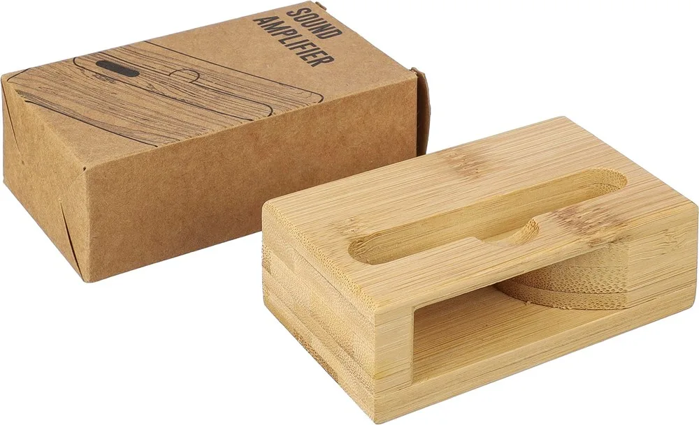 Telefoonstandaard | Bamboe | Geluidsamplificator productfoto 11 - Hidalgo-werbeartikel Telefoonstandaard | Bamboe | Geluidsamplificator — productfoto 11