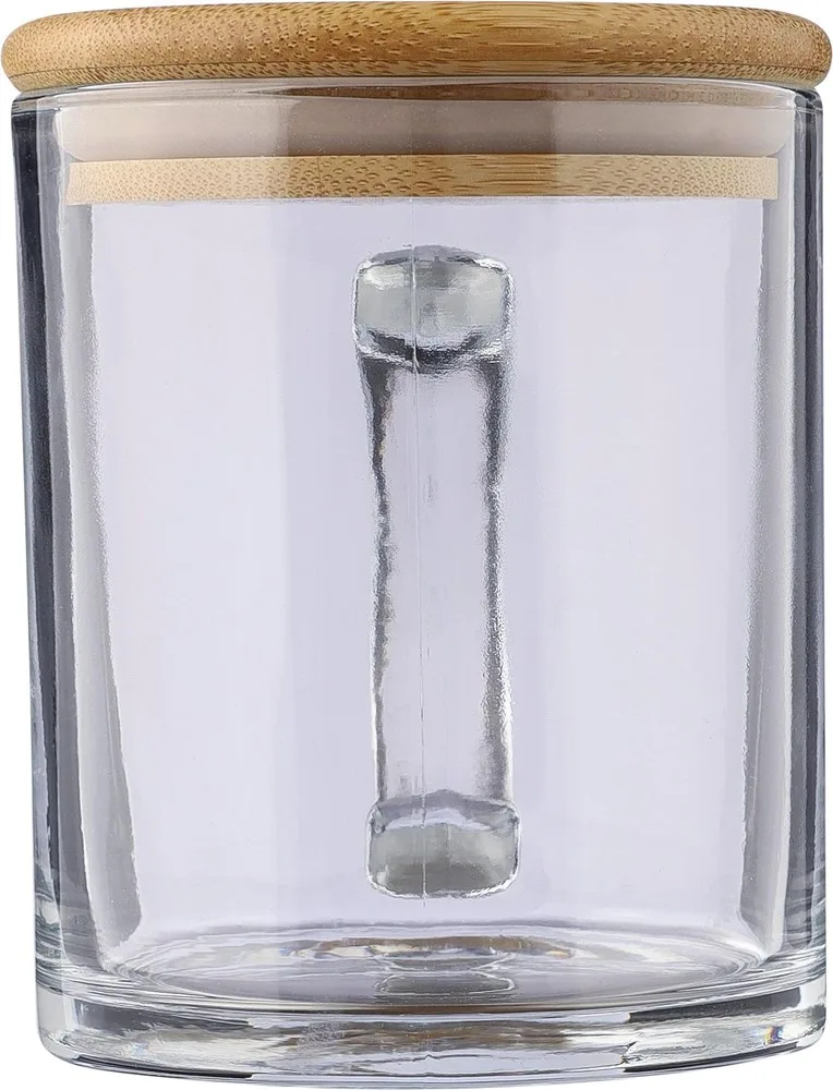 Drinkbeker Ashley | Gerecycled glas | Bamboe deksel | 300 ml productfoto 2 - Hidalgo-werbeartikel Drinkbeker Ashley | Gerecycled glas | Bamboe deksel | 300 ml — productfoto 2