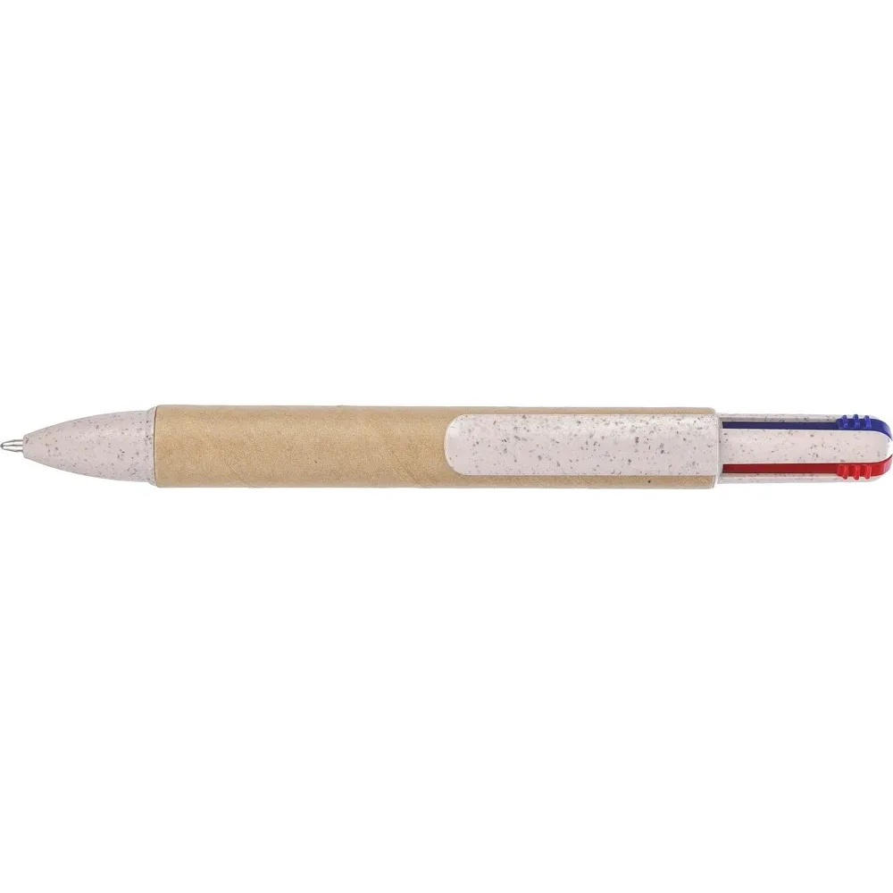 Balpen Deborah | Gerecycled karton en tarwestro | 4 kleuren
