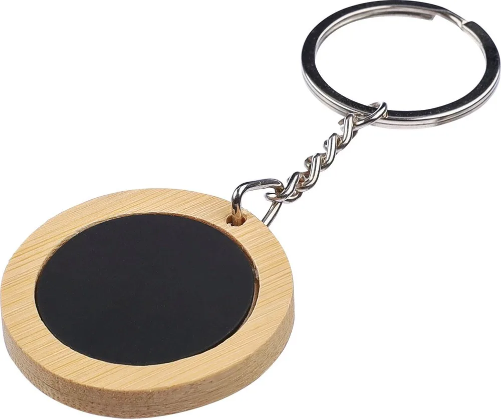 Sleutelhanger Gene | Bamboe | Rond productfoto 3 - Hidalgo-werbeartikel Sleutelhanger Gene | Bamboe | Rond — productfoto 3