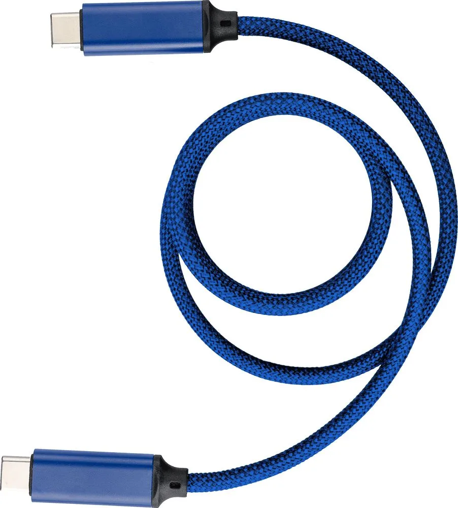 Oplaadkabel Janet | Nylon | Magnetisch | USB-C blauw - Hidalgo-werbeartikel Oplaadkabel Janet | Nylon | Magnetisch | USB-C, blauw