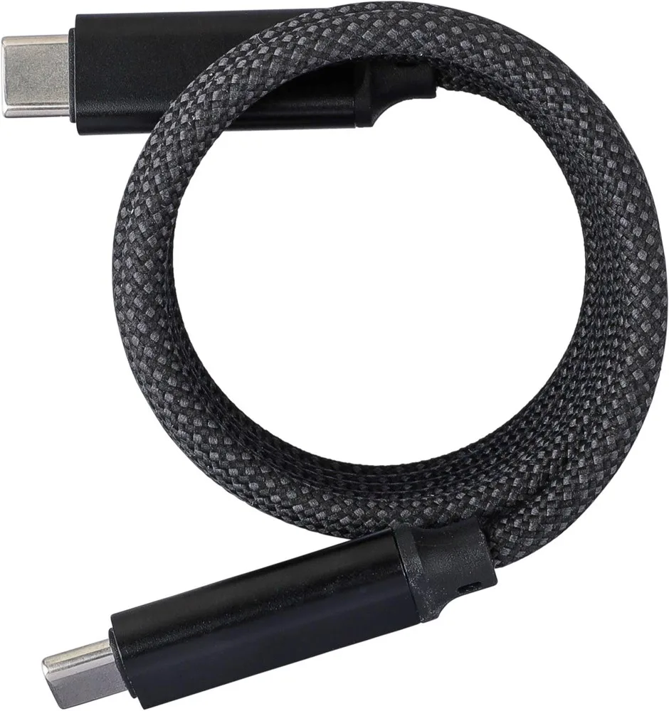 Oplaadkabel Janet | Nylon | Magnetisch | USB-C zwart - Hidalgo-werbeartikel Oplaadkabel Janet | Nylon | Magnetisch | USB-C, zwart