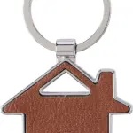 Sleutelhanger Jim | Gerecycled | Leer | Huisje — productfoto 2