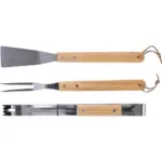 Barbecueset Kaitlyn | Rvs | 3 st | Houten handvatten — productfoto 2