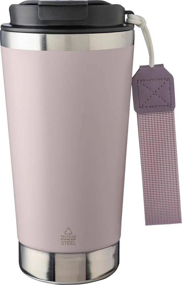 Dubbelwandige thermosbeker Kayla | Gerecycled | 500 ml pastel roze - Hidalgo-werbeartikel Dubbelwandige thermosbeker Kayla | Gerecycled | 500 ml, pastel roze