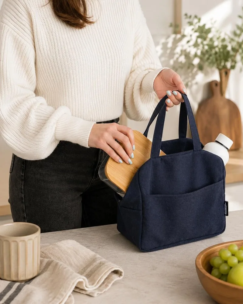 Kühltasche Elowen bedrucken Isoliert Polycotton Recycelt 8L — Produktfoto 21
