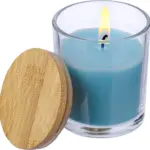 Kaars Riven | Glas met bamboe deksel - Hidalgo Kaars Riven | Glas met bamboe deksel