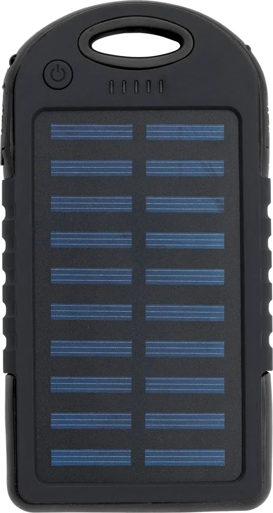 Powerbank Aurora | Solar | 4000 mAh zwart - Hidalgo Powerbank Aurora | Solar | 4.000 mAh, zwart
