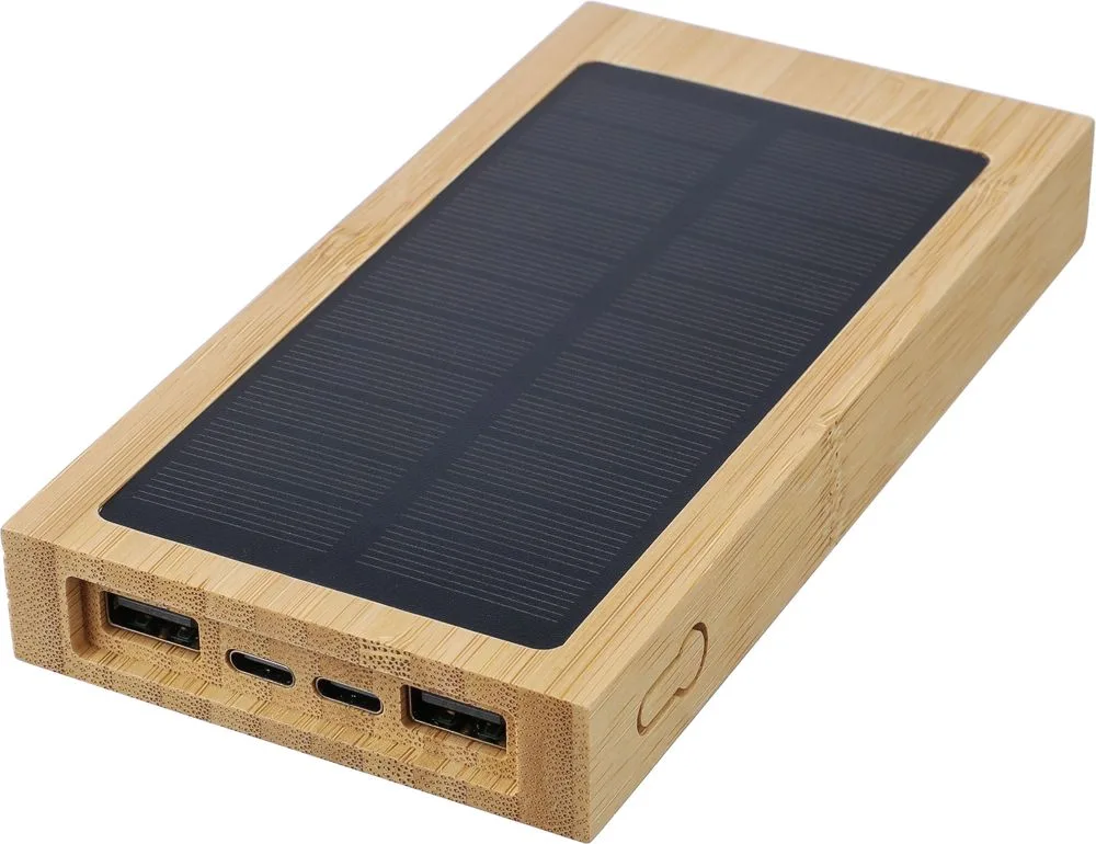 Powerbank Elz | Bamboe | Solar | 10.000 mAh