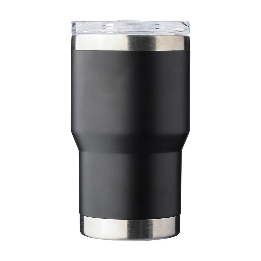Reisgobelet Ayen | Gerecycled rvs | 350 ml | Keramische coating zwart - Bidons & Shakers Reisgobelet Ayen | Gerecycled rvs | 350 ml | Keramische coating, zwart