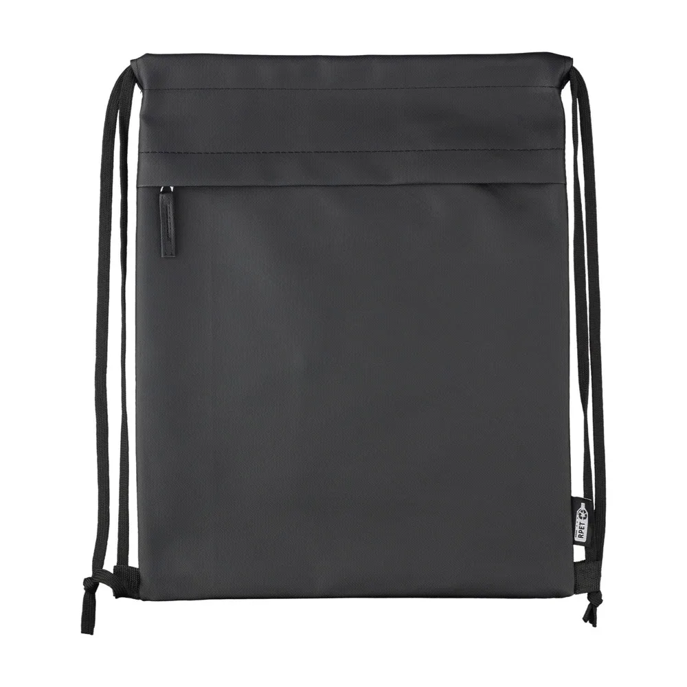 Rugzak met trekkoord Auri | Gerecycled | 8 l, zwart