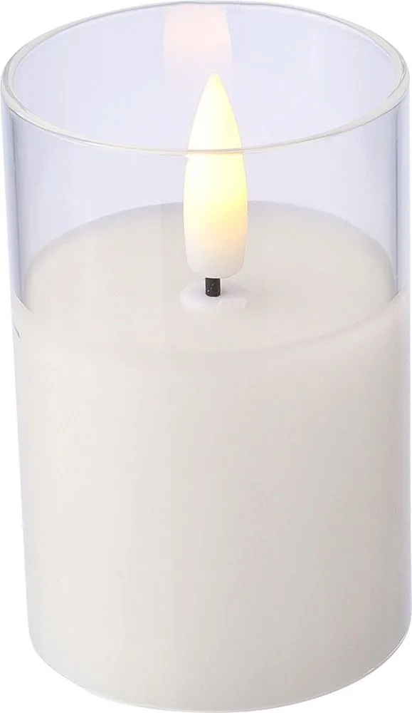 LED-kaars Serin | Glazen houder productfoto 4 - Hidalgo-werbeartikel LED-kaars Serin | Glazen houder — productfoto 4