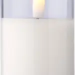 LED-kaars Serin | Glazen houder wit - Hidalgo-werbeartikel LED-kaars Serin | Glazen houder, wit