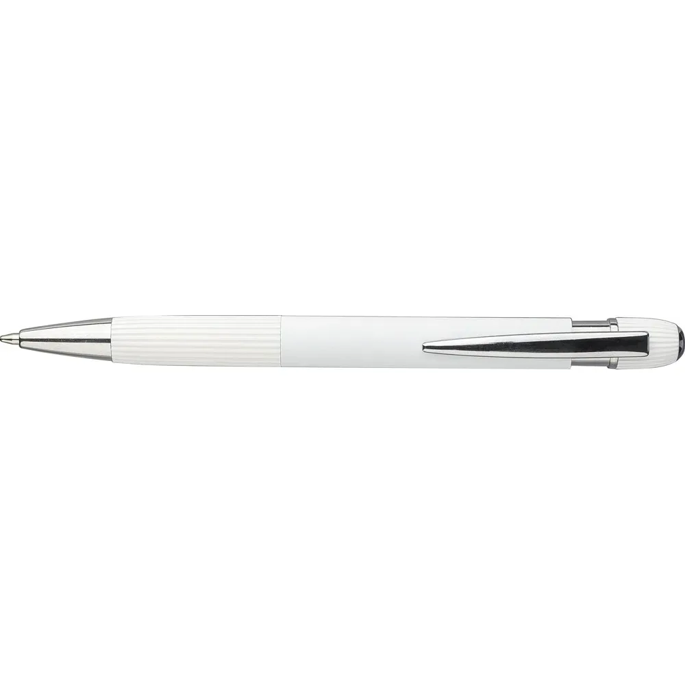 Balpen Mael | Gerecycled | Gestreept wit - Hidalgo-werbeartikel Balpen Mael | Gerecycled | Gestreept, wit