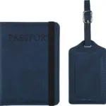 Gerecyclede PU paspoorthouder en bagagelabel Zani — productfoto 2