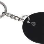 Recyclede roestvrijstalen ronde sleutelhanger Risa — productfoto 3