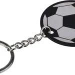 Recyclede roestvrijstalen voetbal sleutelhanger Ciro — productfoto 2
