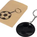 Recyclede roestvrijstalen voetbal sleutelhanger Ciro — productfoto 6