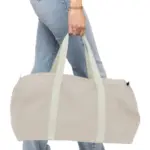 Gerecyclede polycotton (330 gsm) dufflebag Tian — productfoto 3