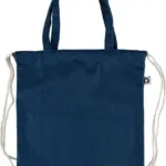 Gerecycled denim trekkoordrugtas Dex — productfoto 2
