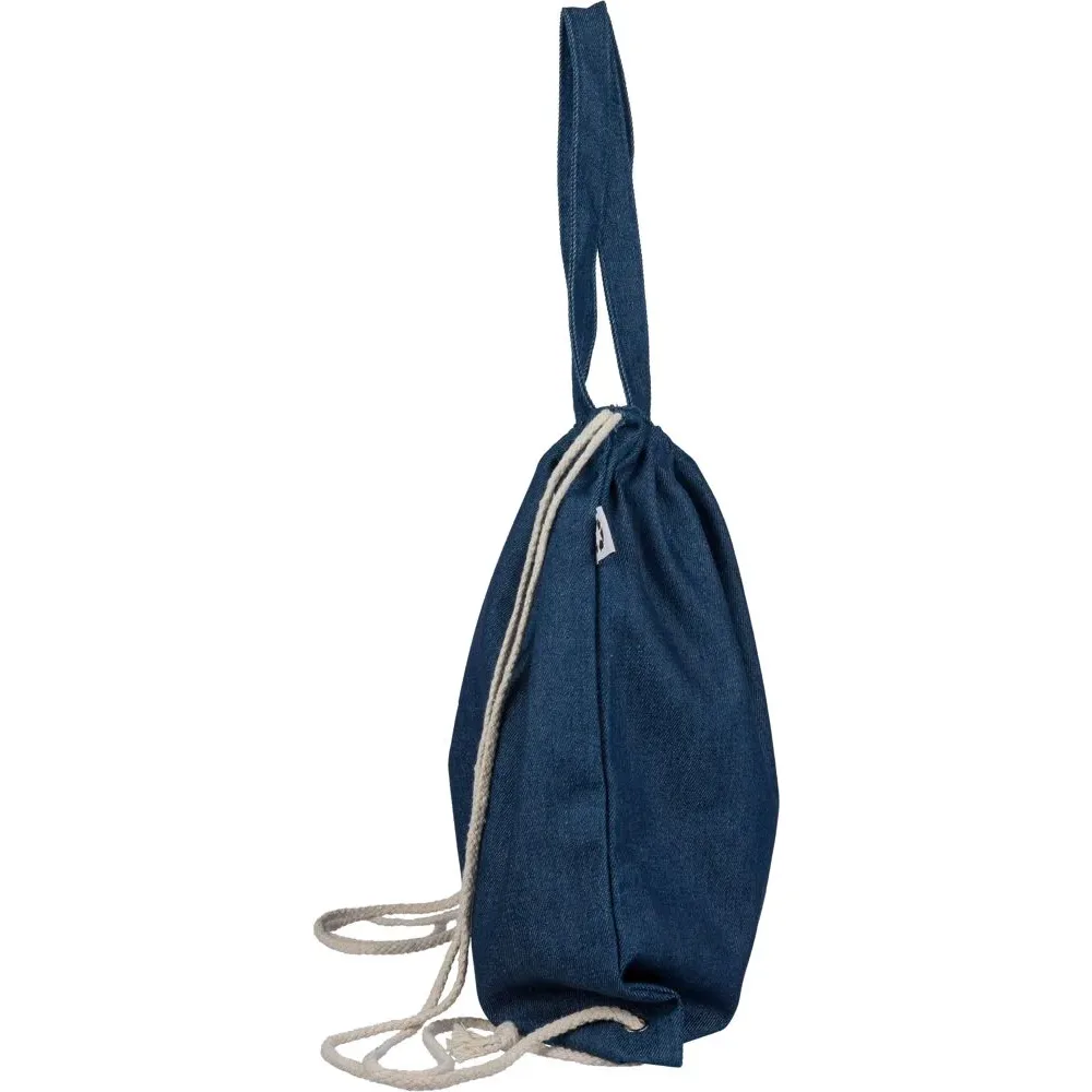 Gerecycled denim trekkoordrugtas Dex productfoto 4 - Hidalgo-werbeartikel Gerecycled denim trekkoordrugtas Dex — productfoto 4