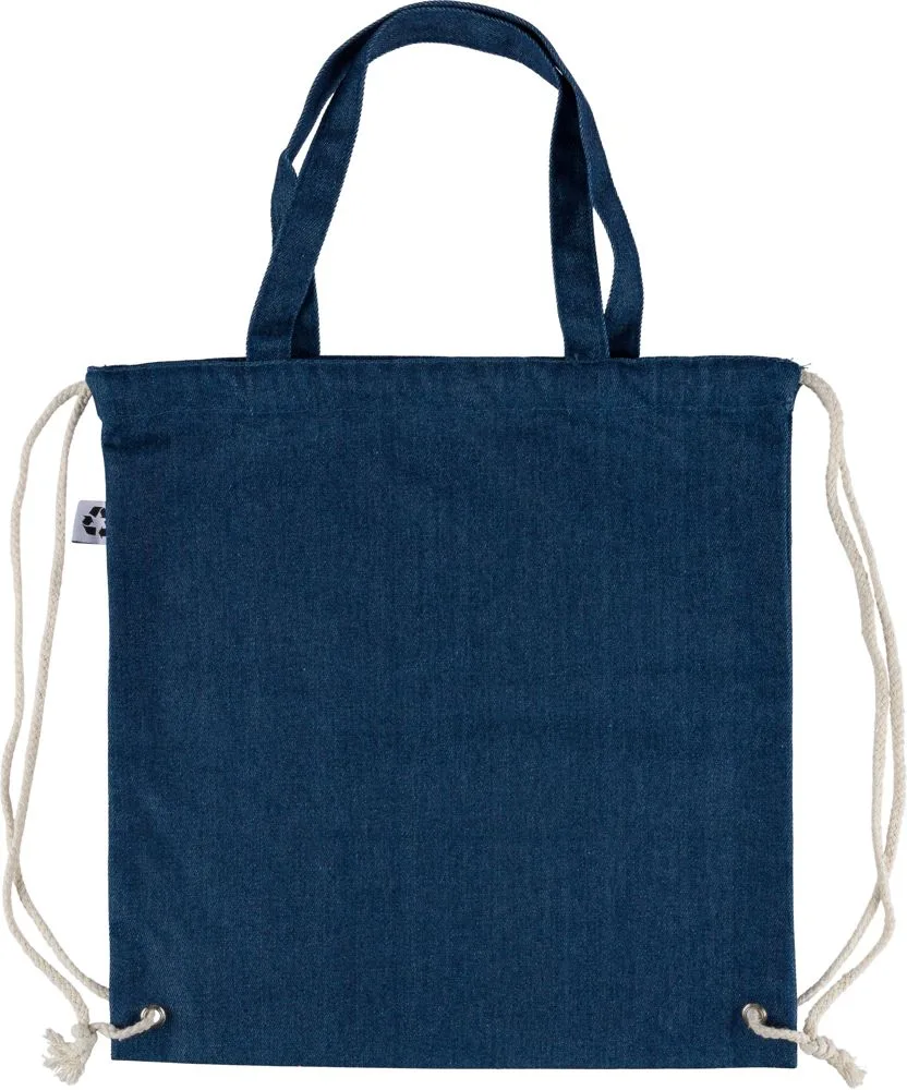 Gerecycled denim trekkoordrugtas Dex productfoto 5 - Hidalgo-werbeartikel Gerecycled denim trekkoordrugtas Dex — productfoto 5